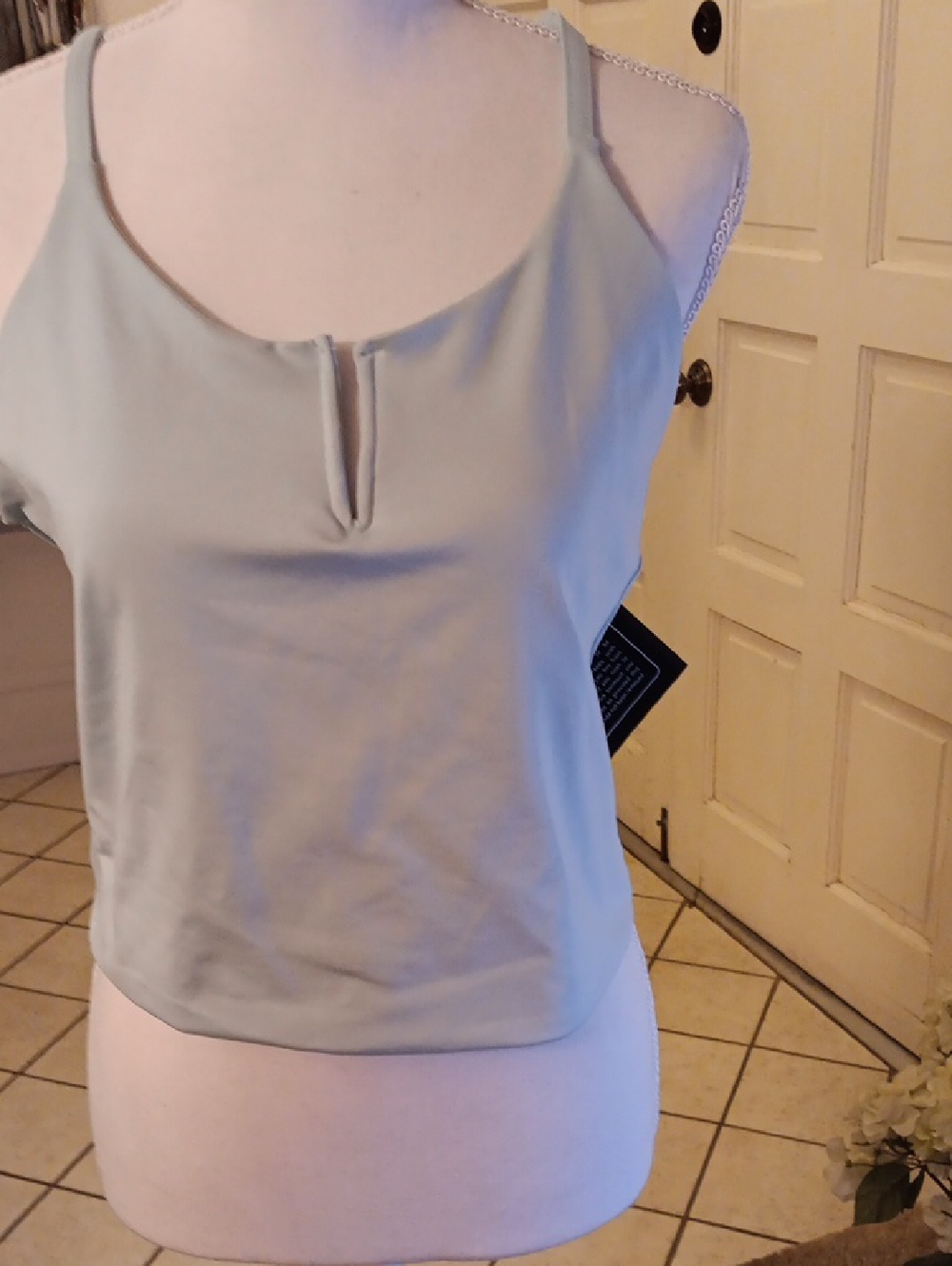 Sleeveless Notch-Front Camisole in Light Sage Green